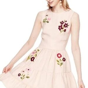 Kate Spade Floral Embroidered Dress in Rose Dew Pink